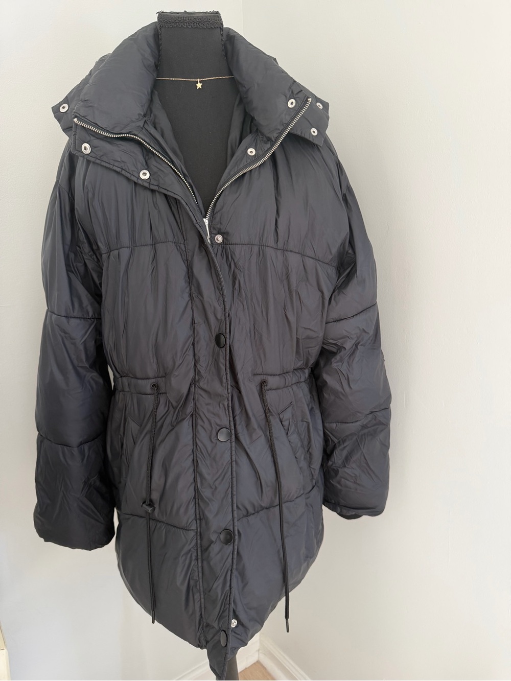 Abercrombie & Fitch A&F AirCloud Long Puffer Parka Black Hooded Size L